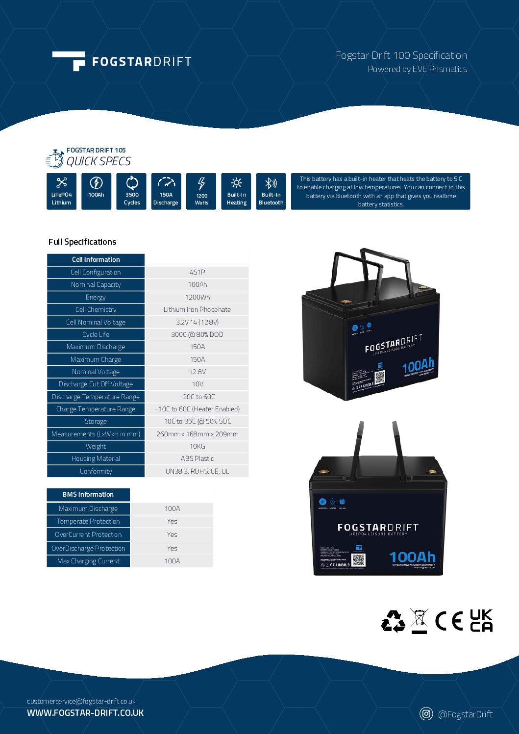 Fogstar Drift 12v 100Ah Lithium Leisure Battery - Image 2